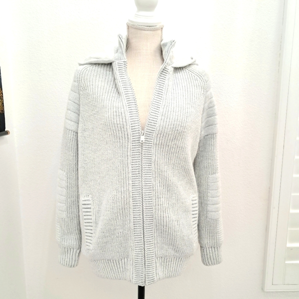 Nick Danger Full Zip Hooded Sweater Jacket With Warm Sherpa Lining Size Small
